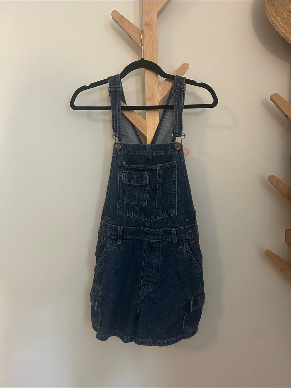 Cotton On Dark Blue Denim Overall Shorts